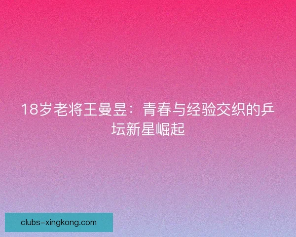 18岁老将王曼昱：青春与经验交织的乒坛新星崛起